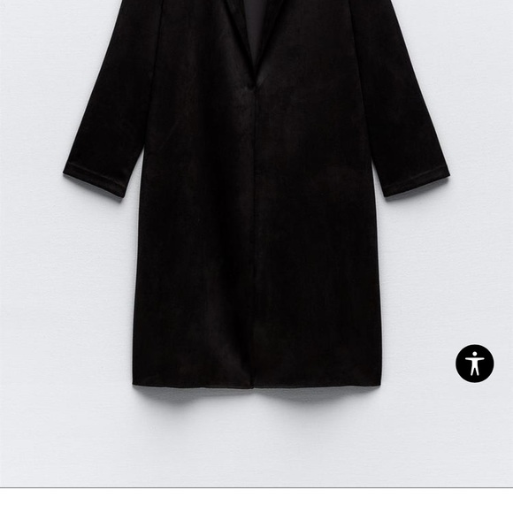 Zara faux Suède long open jacket with lapels. Size medium barely worn - Picture 8 of 9
